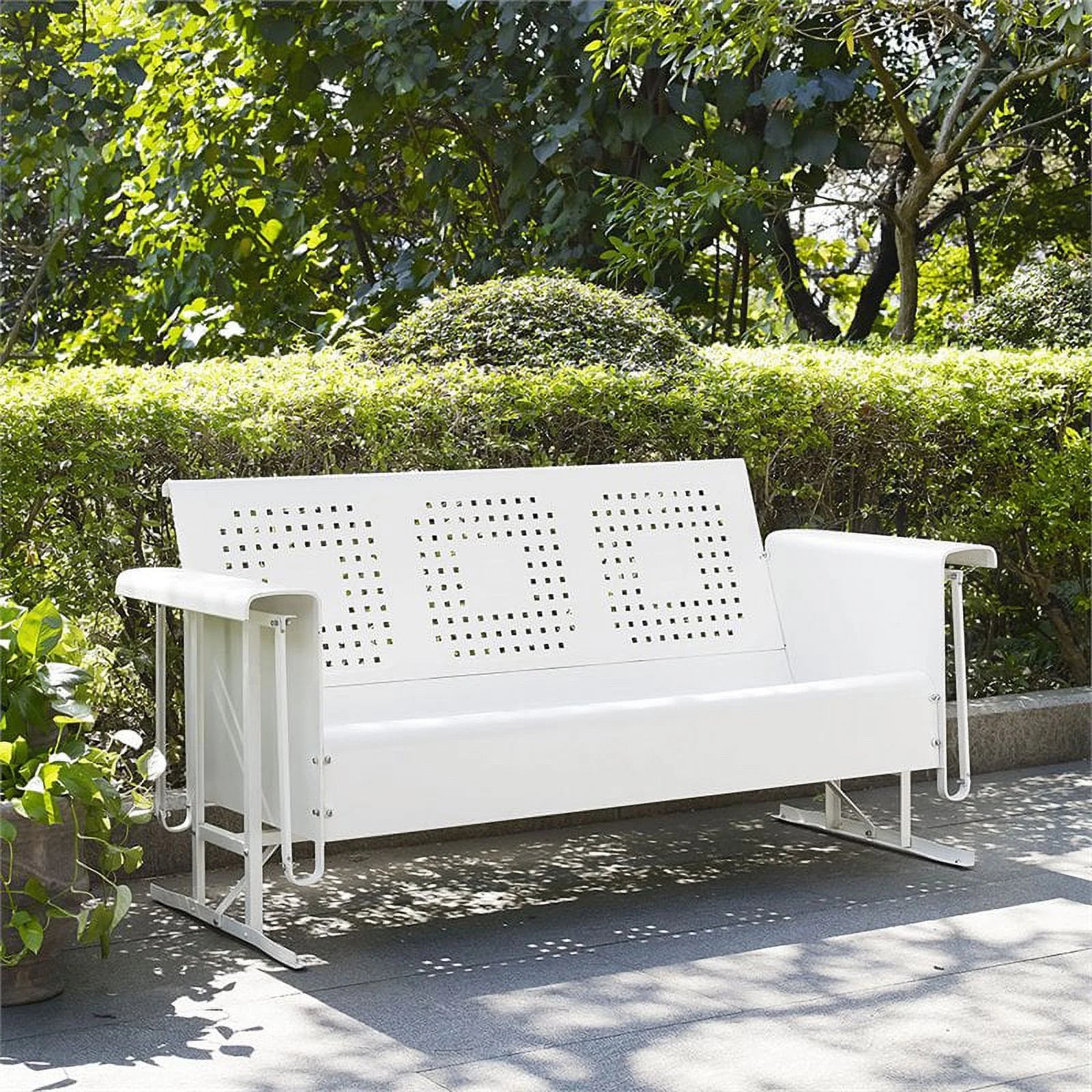White Metal Gliding Patio Sofa M874