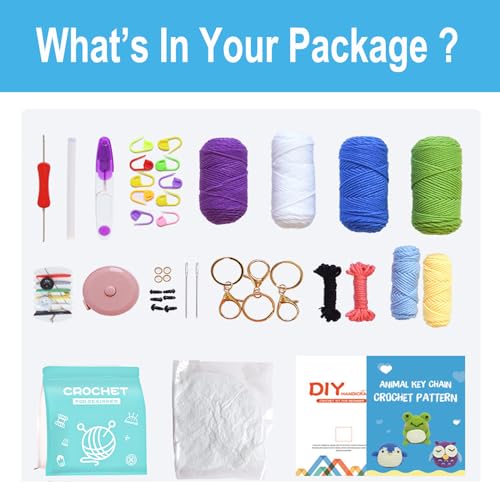 Crochet Starter Kit with Crochet Hooks, Yarn, Markers and Supplies O506