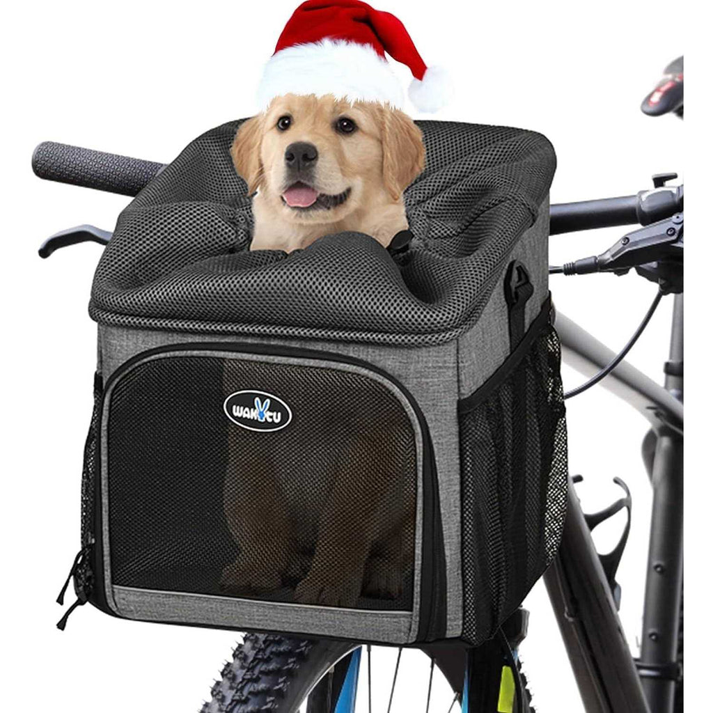 Dog Bike Basket Carrier Pet Bicycle Front Carrier Foldable Removable B648