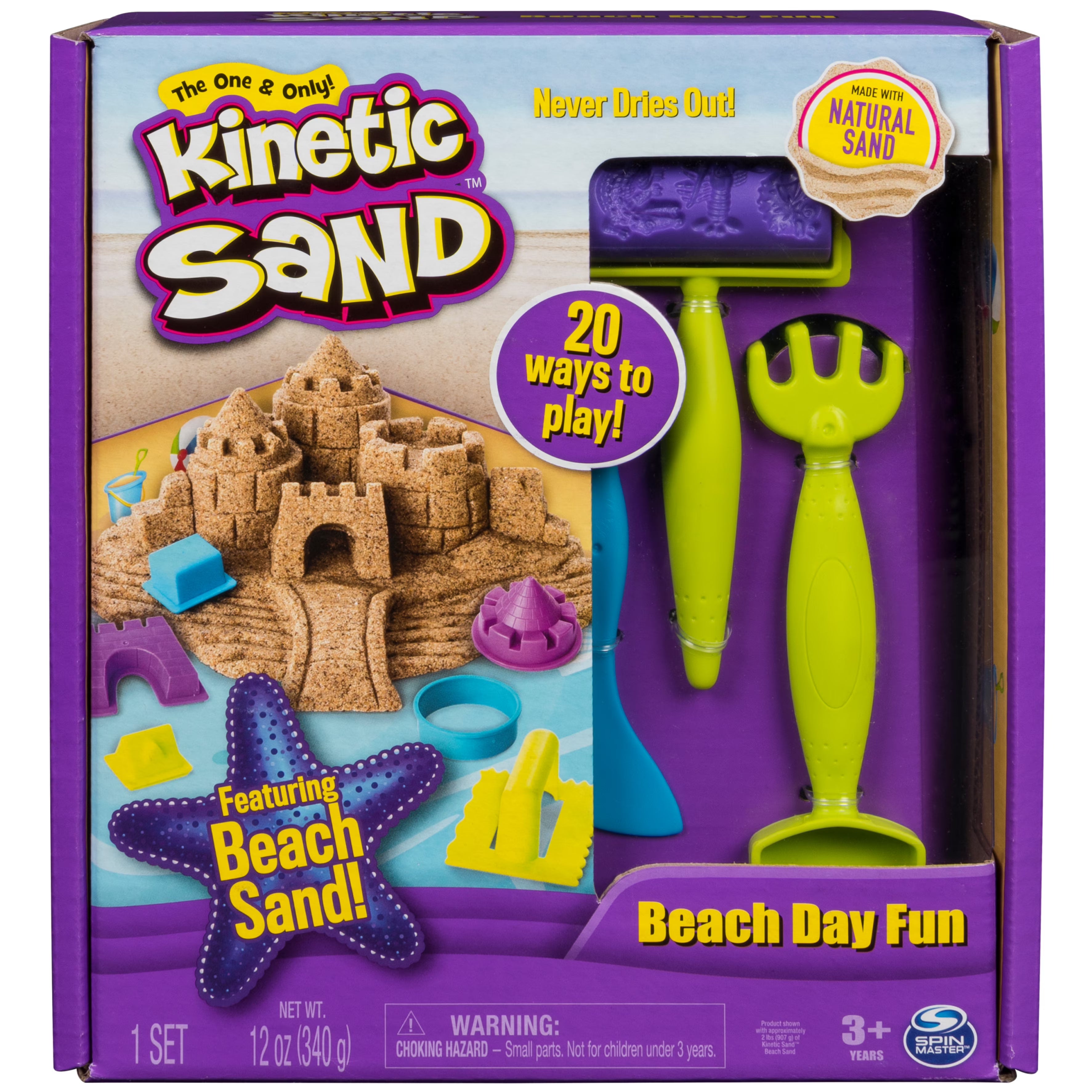 12 oz. All-Natural Kinetic Beach Sand Playset with Castle Molds F8247