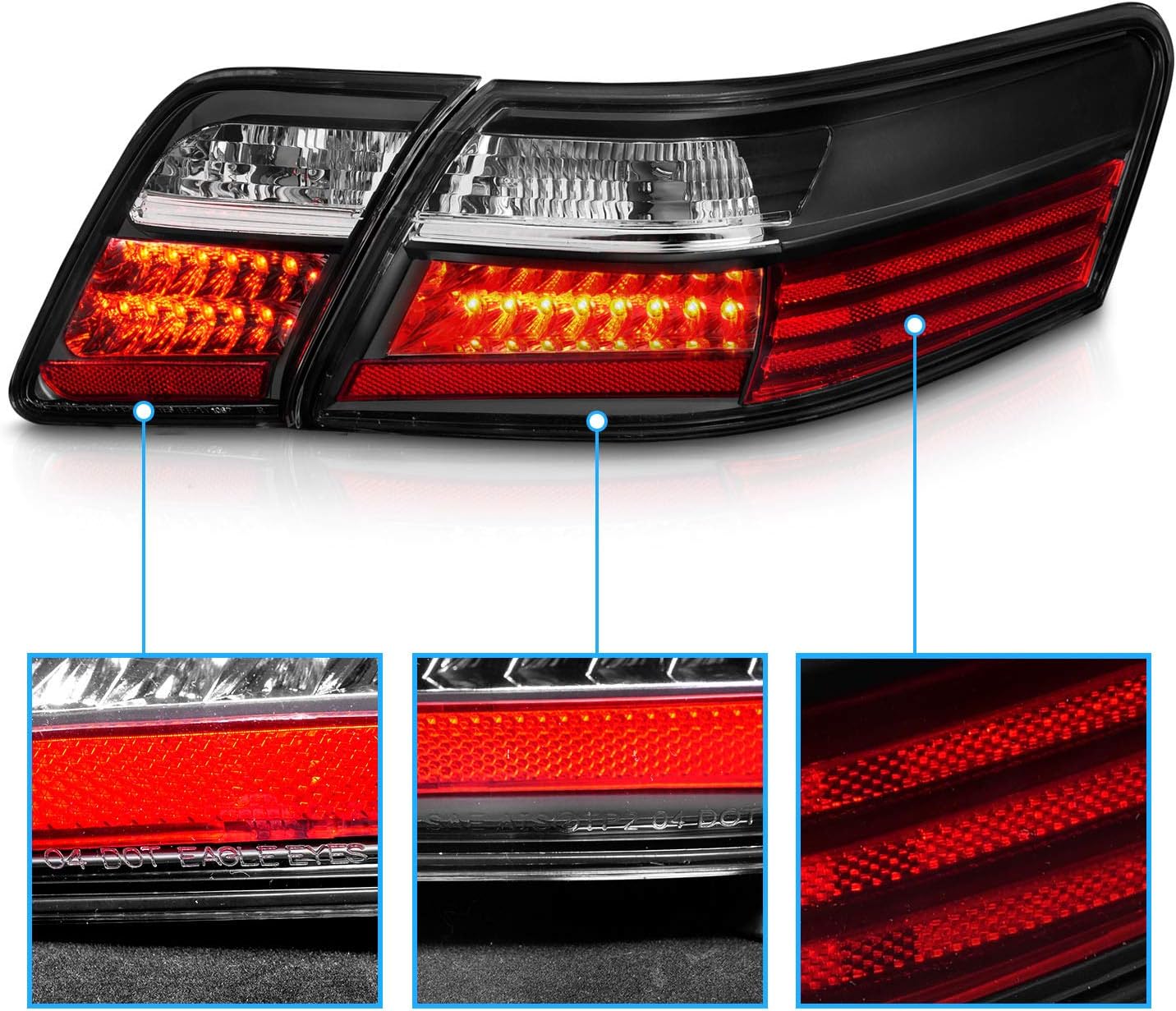 4 Pcs Black L.E.D Taillights Y94446