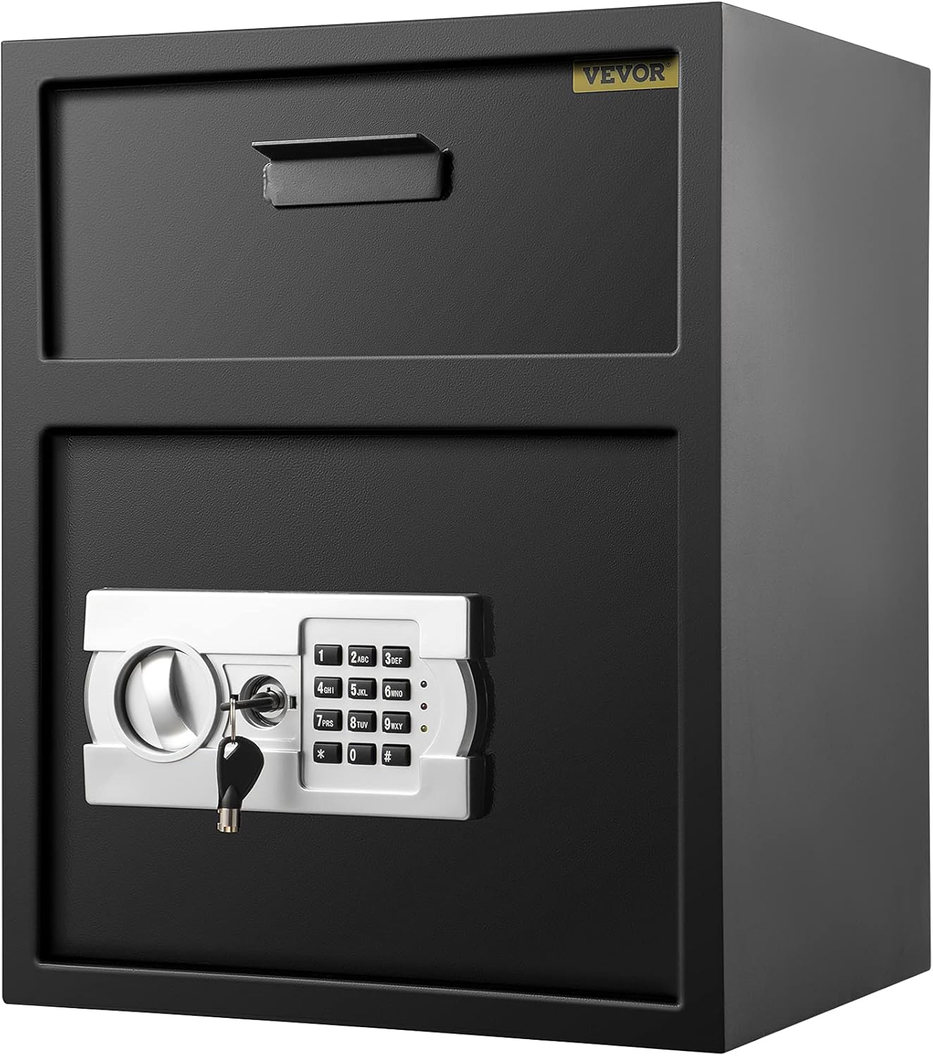 1.7 Cubic Feet Carbon Steel Electronic Code Lock Depository Safe with Deposit Slot and Two Emergency Keys K828