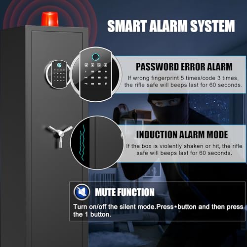 Digital Rifle Gun Safe with LCD Touch Screen Keypad Q35038