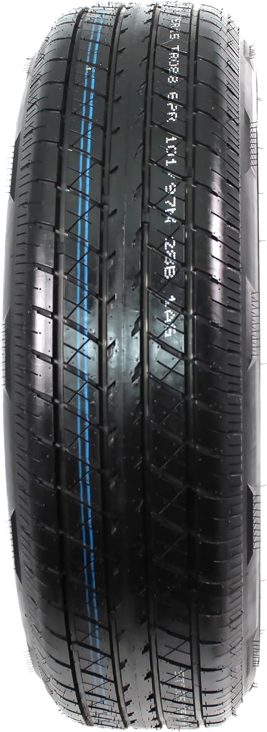 Radial Trailer Tire On Rim ST205/75R15 15 5 Lug Wheel White Modular Y847506