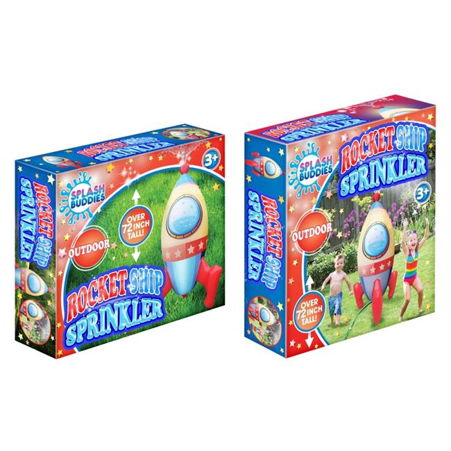 Kids Inflatable Sprinkler Rocket Ship Water Toys Q96694