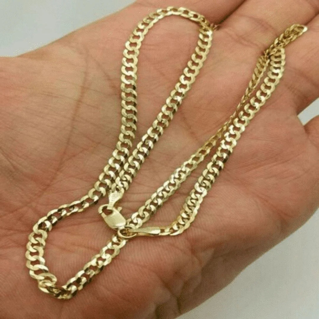 4.5mm Solid Gold Cuban Link Chain Necklace 24'' C28294