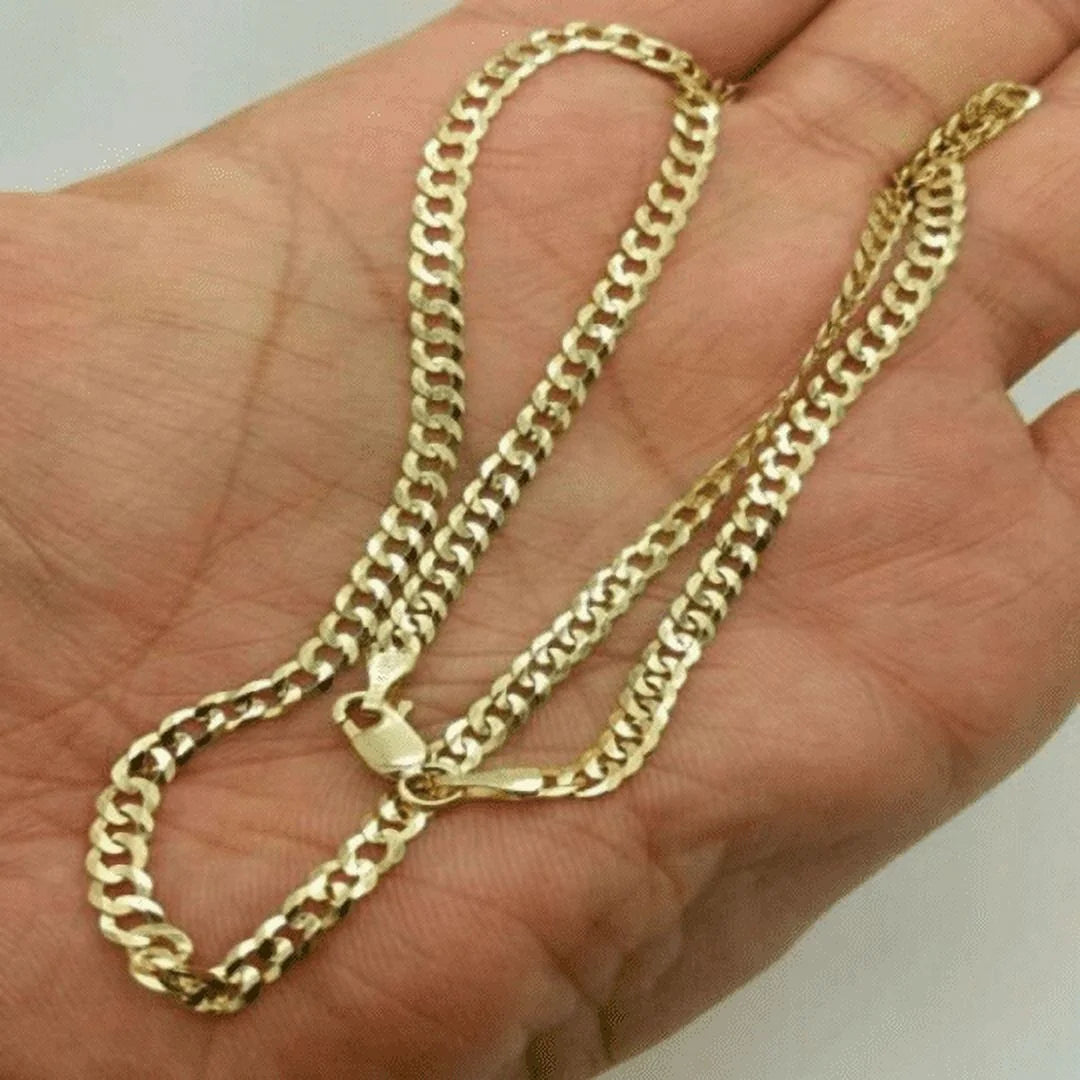 4.5mm Solid Gold Cuban Link Chain Necklace 24'' C28294