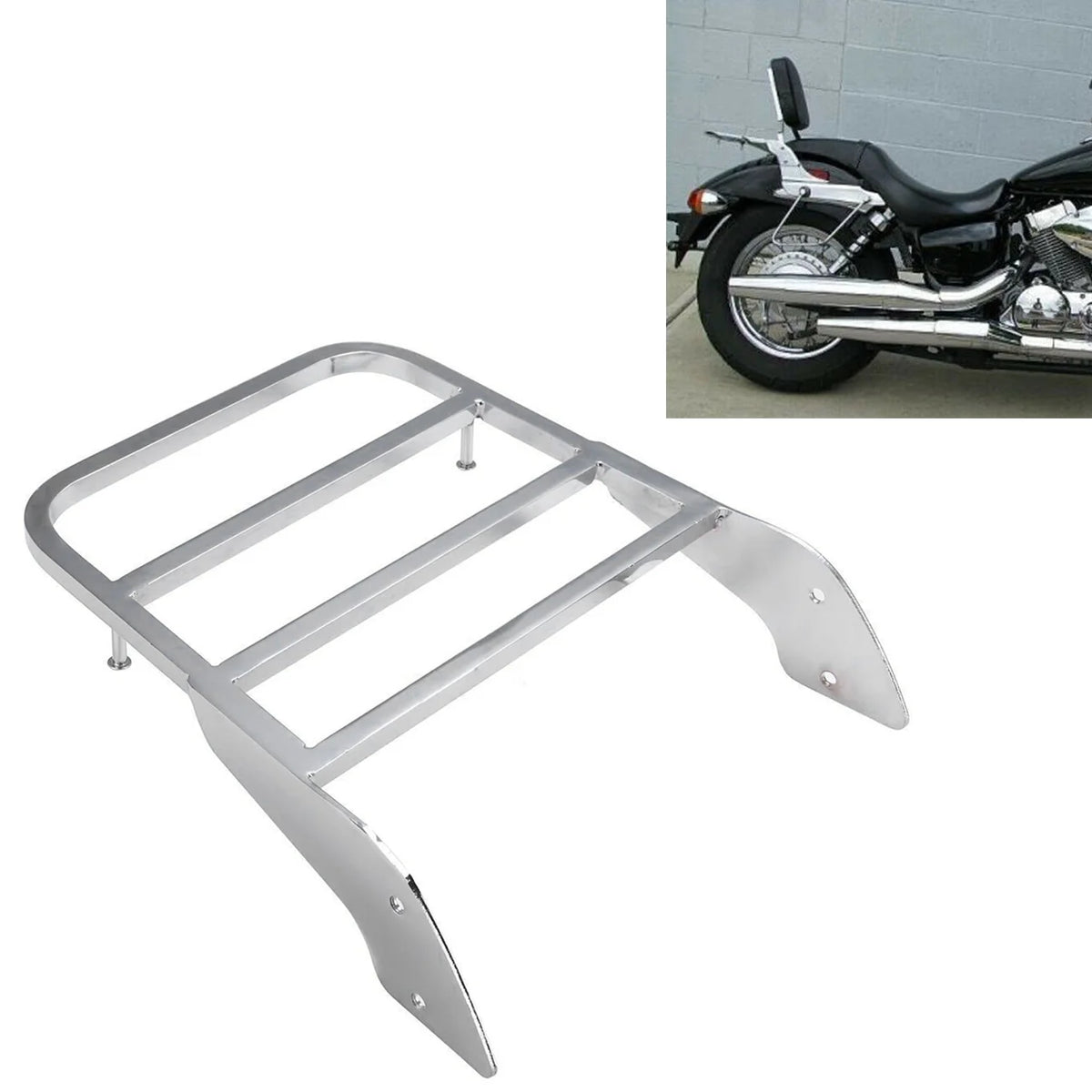 Motorcycle Sissy Bar Luggage Rack Chrom Aluminum Y2104