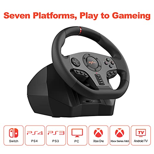 PC Steering Wheel with Linear Pedals J450