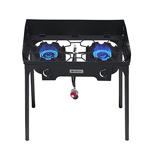 Propane Burner with 29,000 BTU, Single Burner Propane Stove with Regulator and 5.9ft Hose, Cast Iron Burner C594465