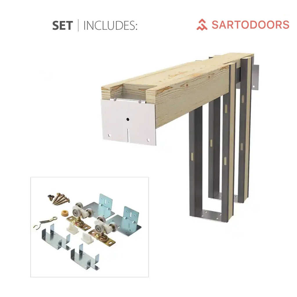 Solid Wood Interior Double Pocket Doors Z894120