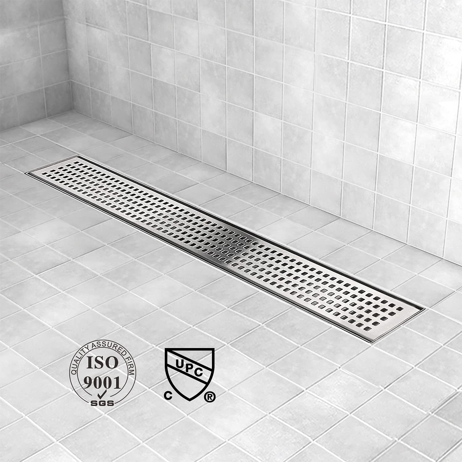 Brushed 304 Stainless Steel Linear Shower Drain 24 inch, Pack of 2 L69094