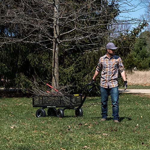 Black Steel Utility Wagon with Removable Side Panels, 4 Cu Ft, 900 lb Capacity T423976
