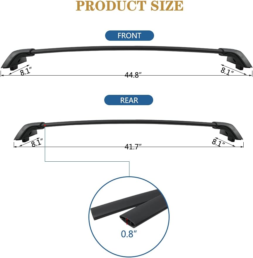 Roof Rack Cross Bars Aluminum Black K196101