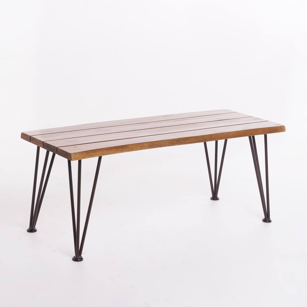 Teak Finished Rectangle Acacia Wood Outdoor Coffee Table Z740192