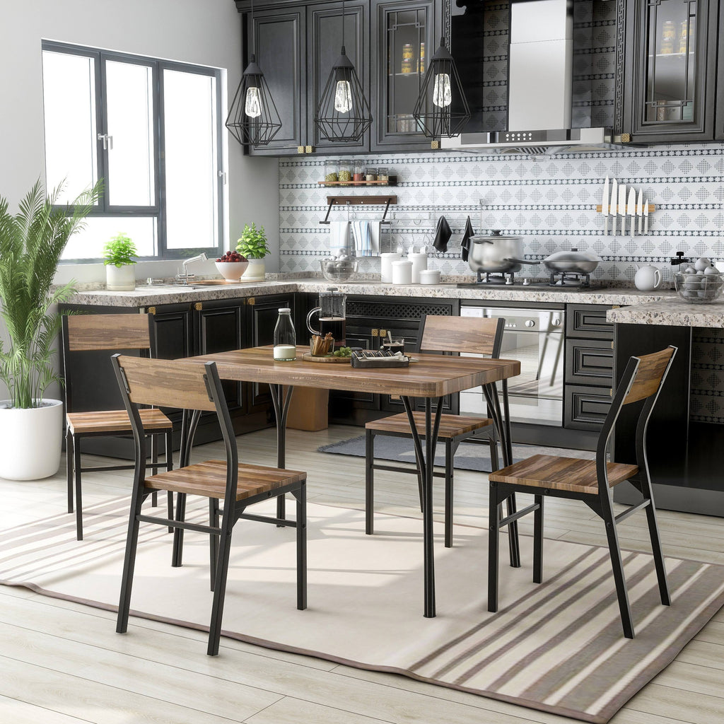 Industrial 5-Piece Dining Table Set X124056