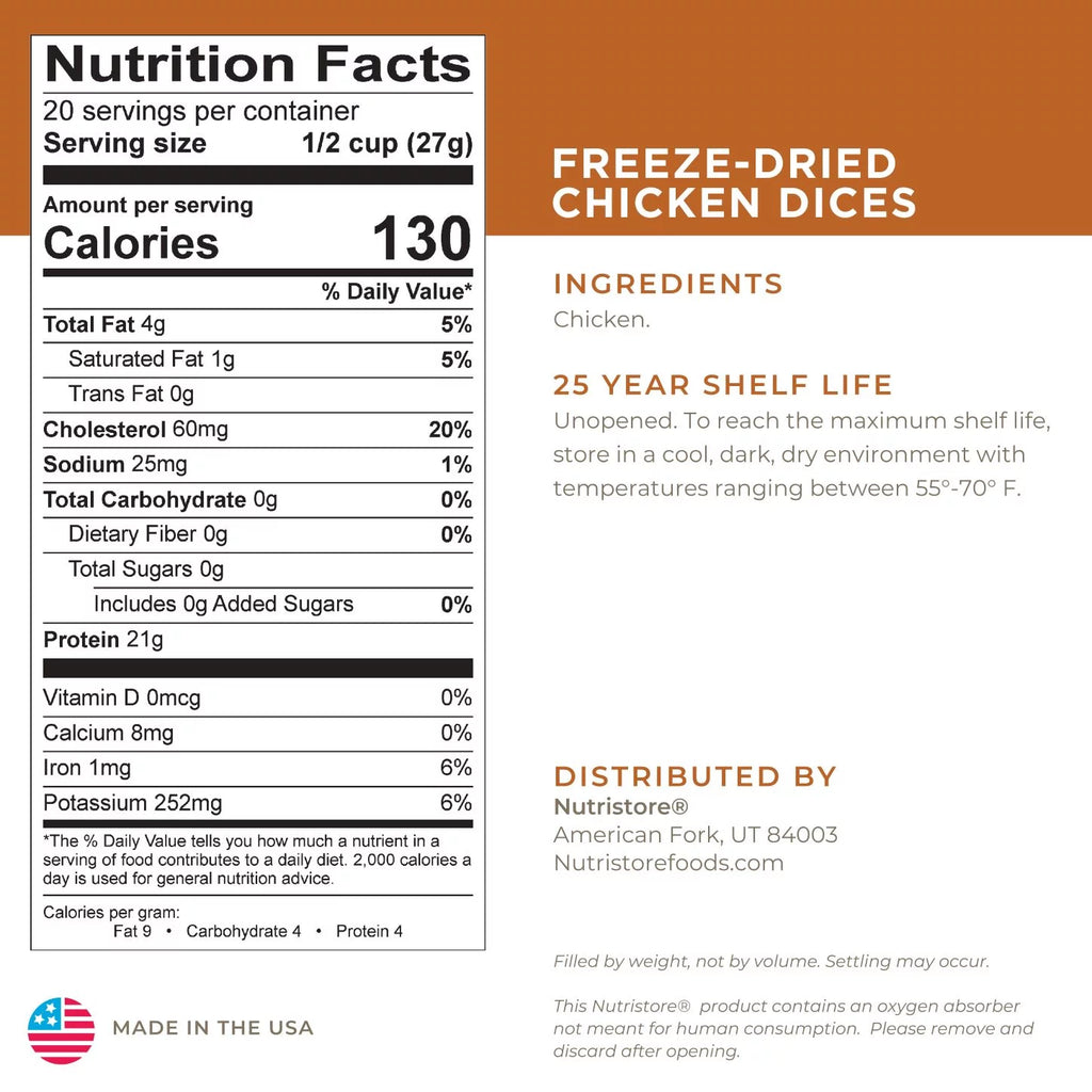 Freeze-Dried Chicken Dices No. 10 Can R2207
