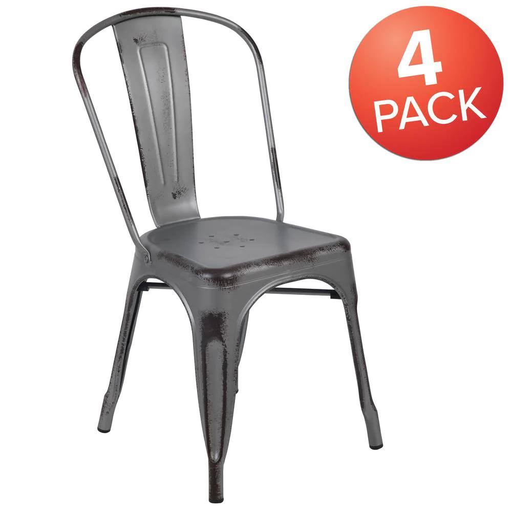 Silver Metal Outdoor Dining Chair K315416