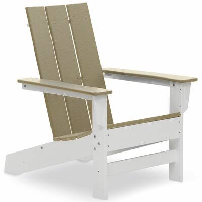 White/Weathered Wood Plastic/Resin Adirondack Chair L299357
