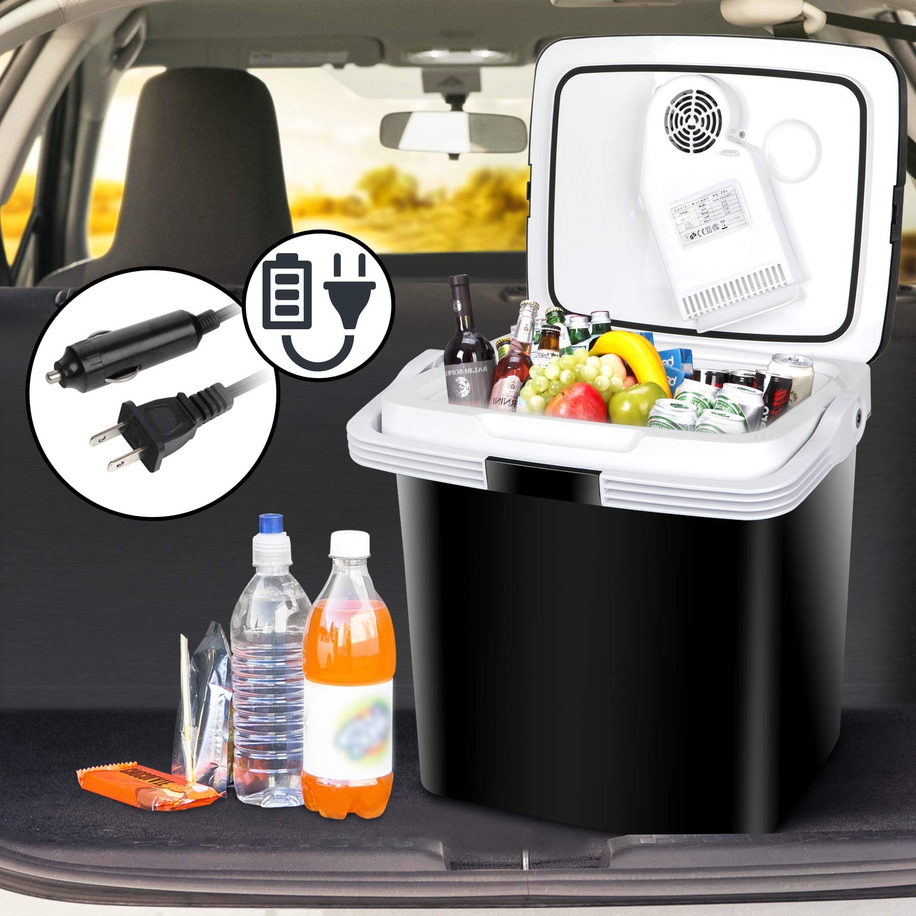 12V DC 28 Quart Portable Car Refrigerator Cooler and Warmer R82594