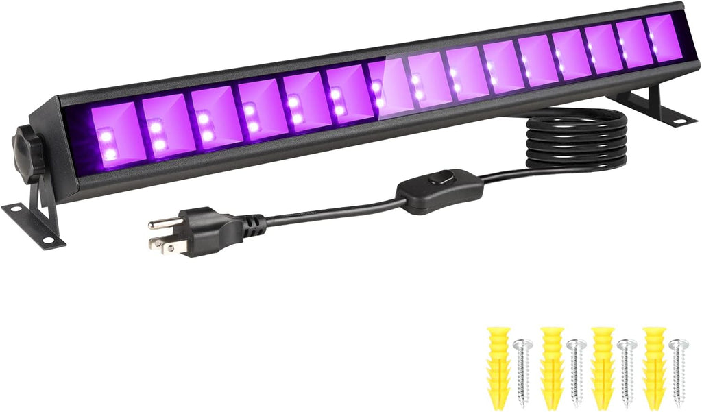 4 Pack 30W Black Light Bar with Switch, Plug and 5ft Cable L34043