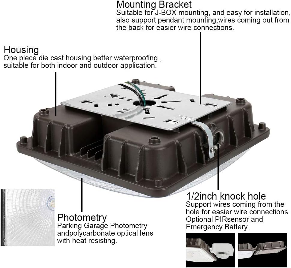 40W LED Canopy Area Light 6 Pack 5000K X7002