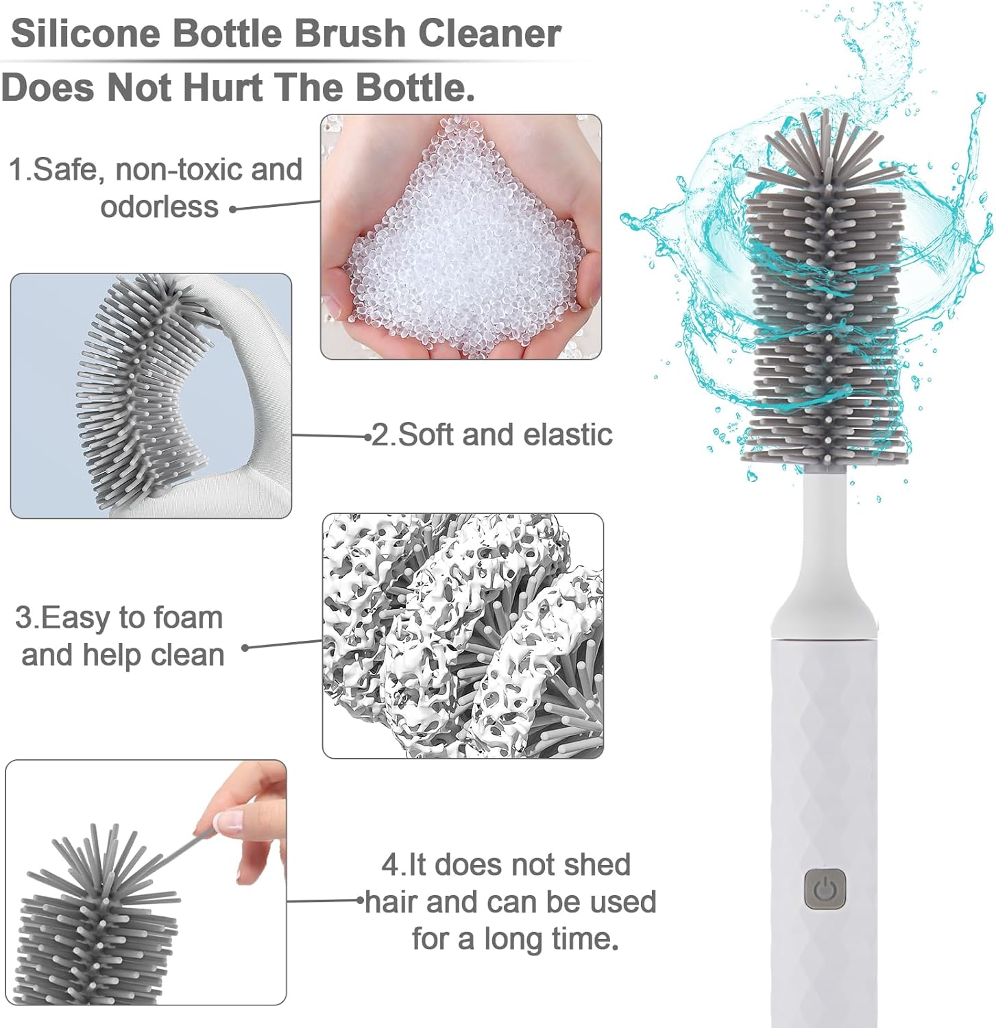 White 1500mAh Electric Baby Bottle Brush Set V62003