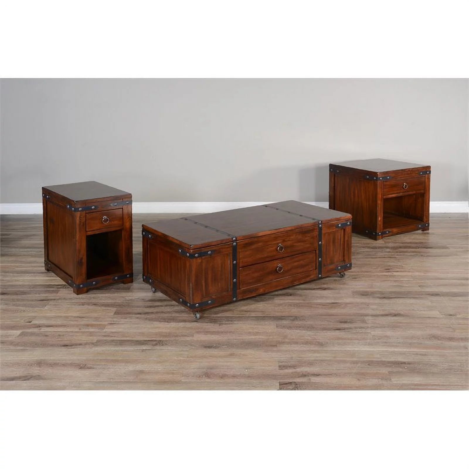 Dark Chocolate Wood End Table Set of 2 J87475