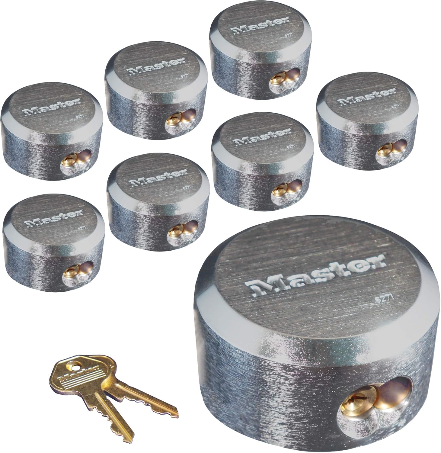 8 Pack Chrome Rekeyable Pin Tumbler Padlock Y799