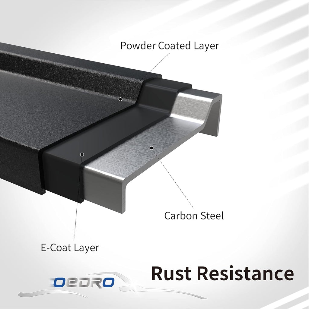 Textured Black Steel Running Boards Side Step Rails X28318