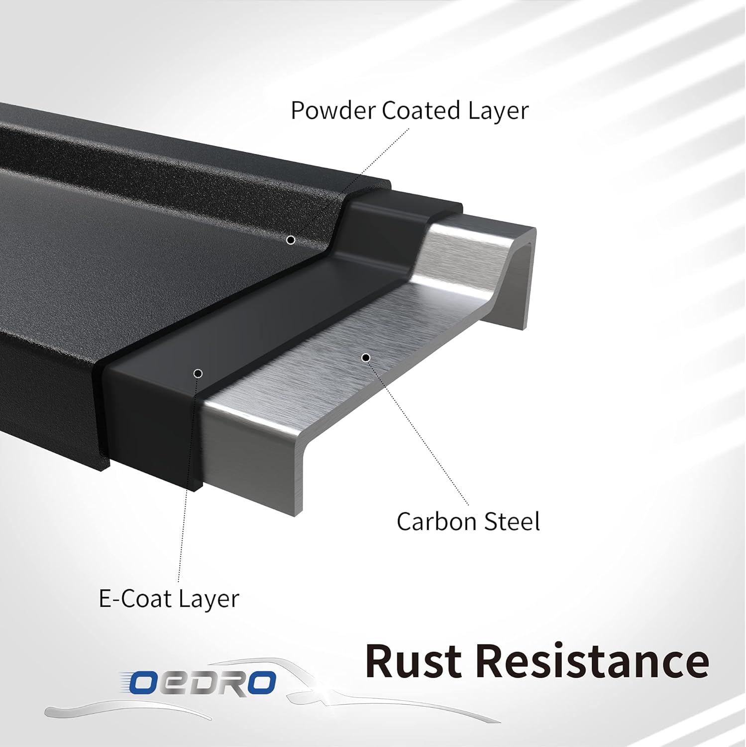 Textured Black Steel Running Boards Side Step Rails X28318