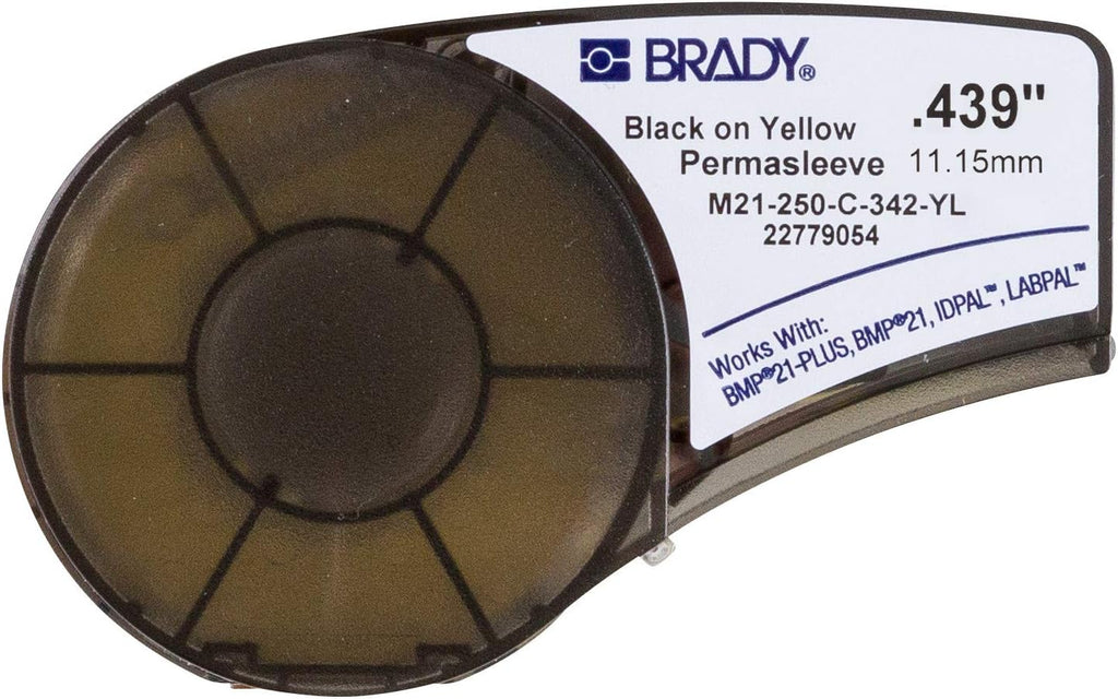 Black on Yellow Heat Shrink Tubing, .335" Width, 7' Length, Pack of 2 V6227