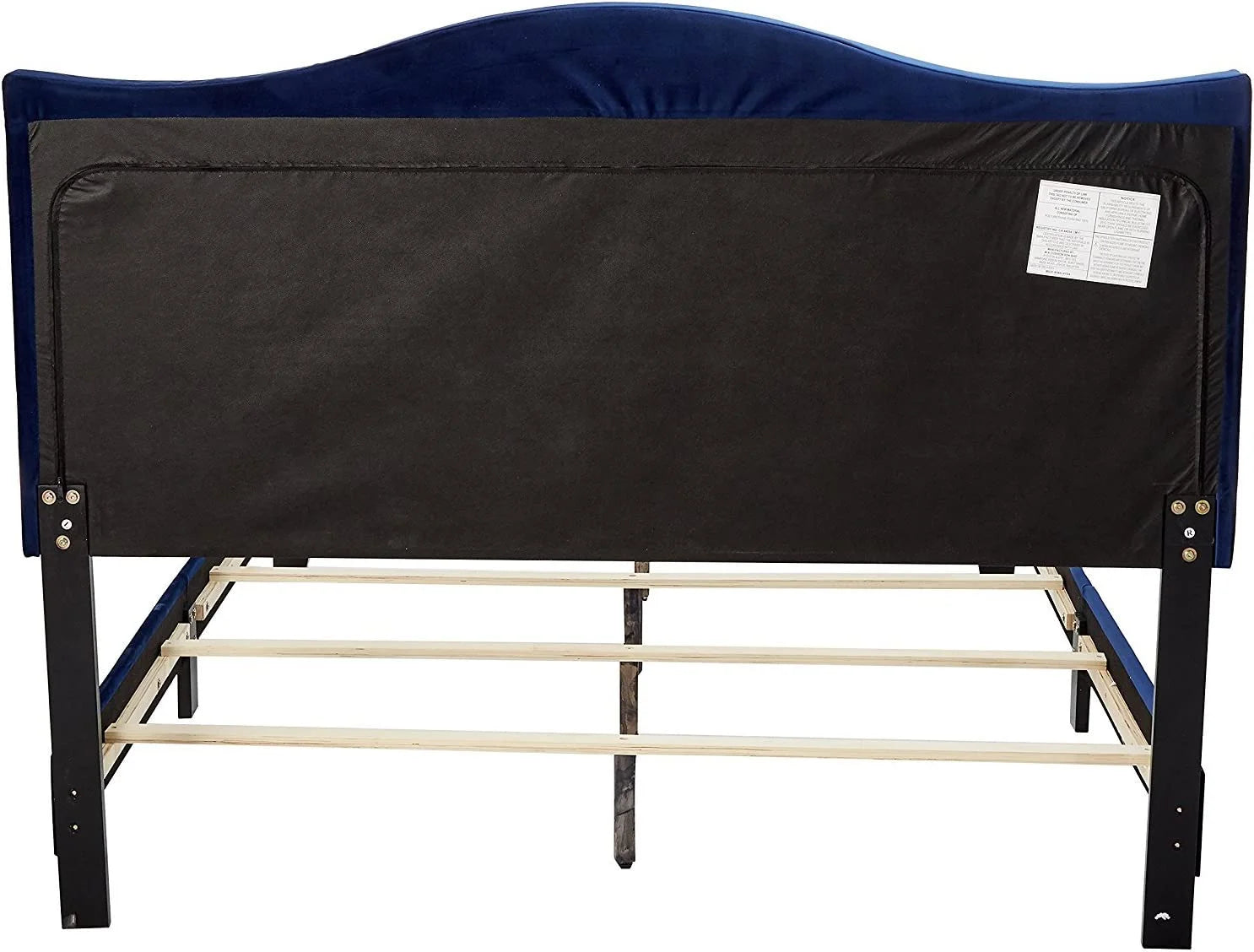 Blue Velvet King Size Upholstered Panel Bed W4571