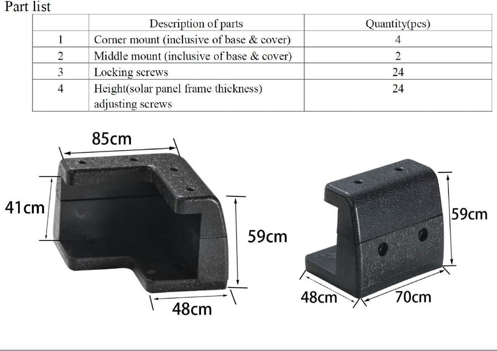 Solar Panel Mounting Brackets Corner Mount Kits for Framed Solar Panels, Pack of 2 X221658