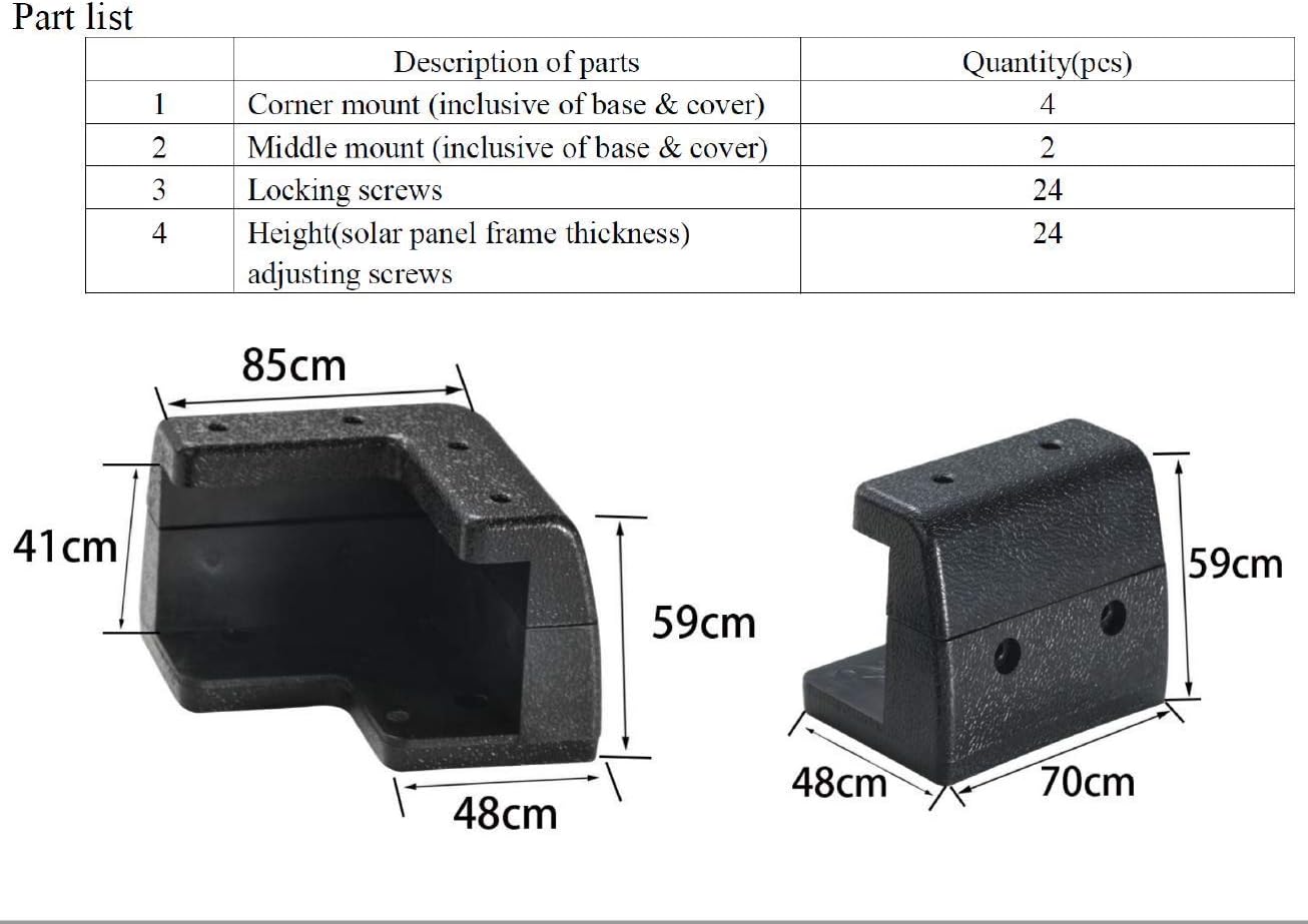 Solar Panel Mounting Brackets Corner Mount Kits for Framed Solar Panels, Pack of 2 X221658