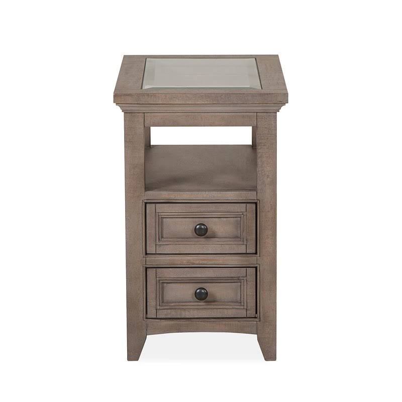 Dovetail Grey Chairside End Table R153