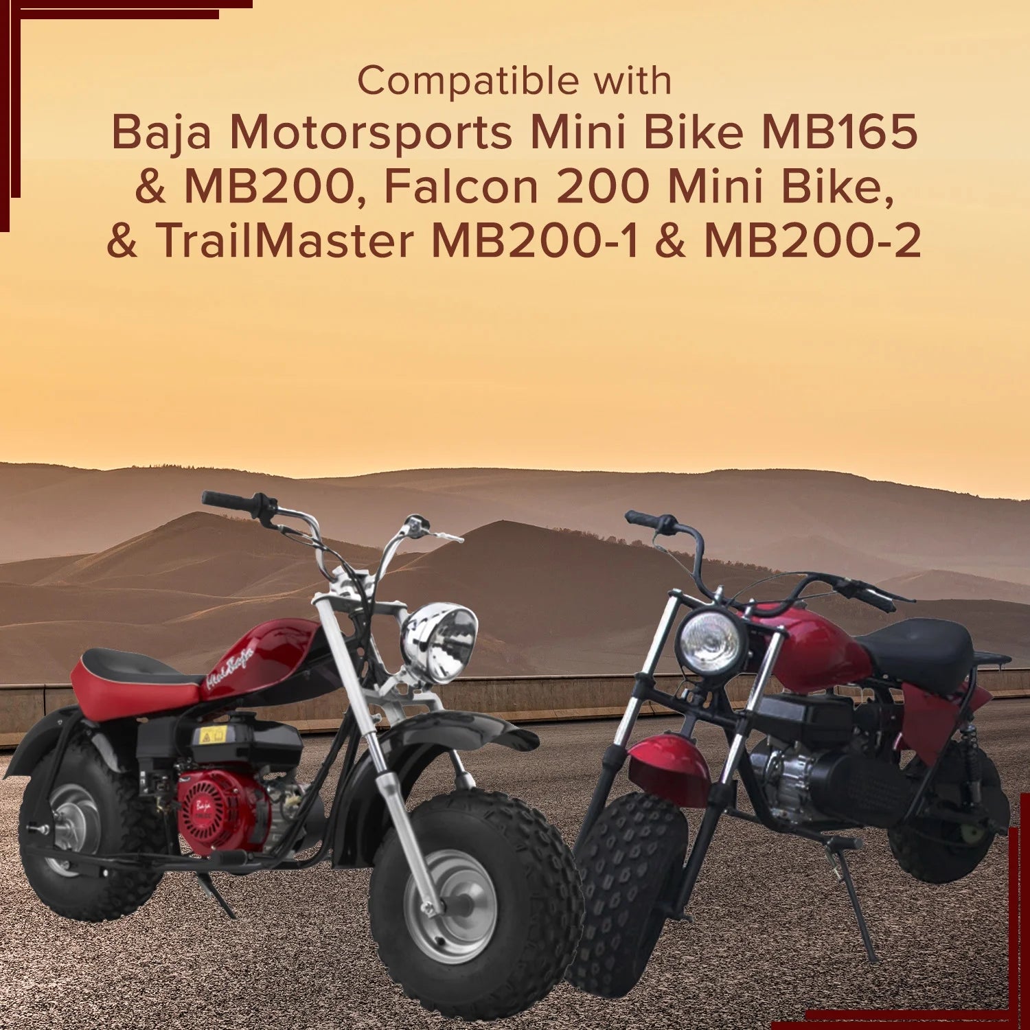 Black & Red Seat for Baja MB165 & Falcon Mini Bikes N1510