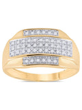 10kt Yellow Gold Mens Diamond Cluster Ring 1/3 Cttw G15344
