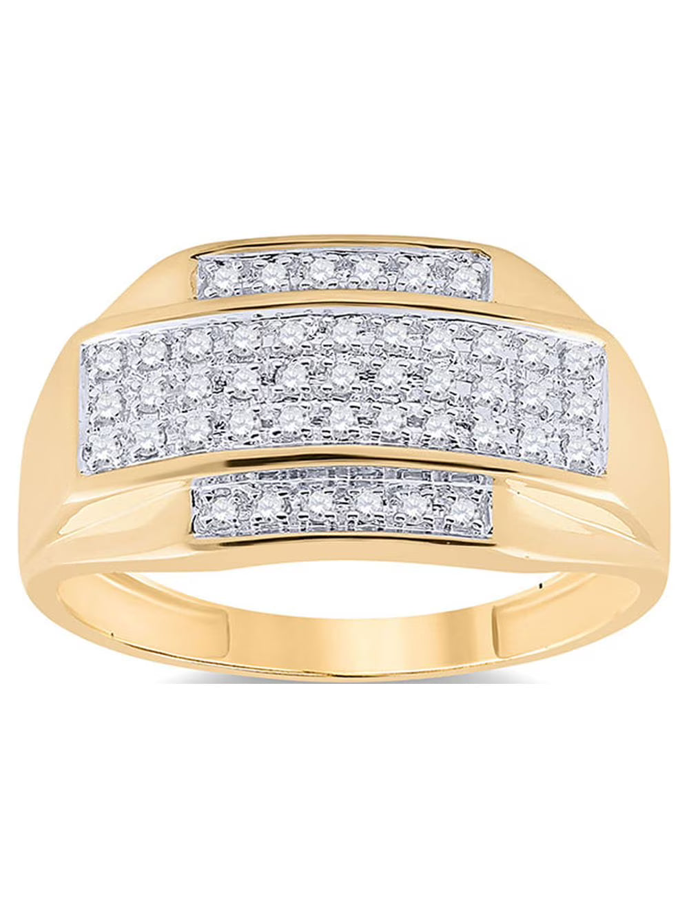10kt Yellow Gold Mens Diamond Cluster Ring 1/3 Cttw G15344