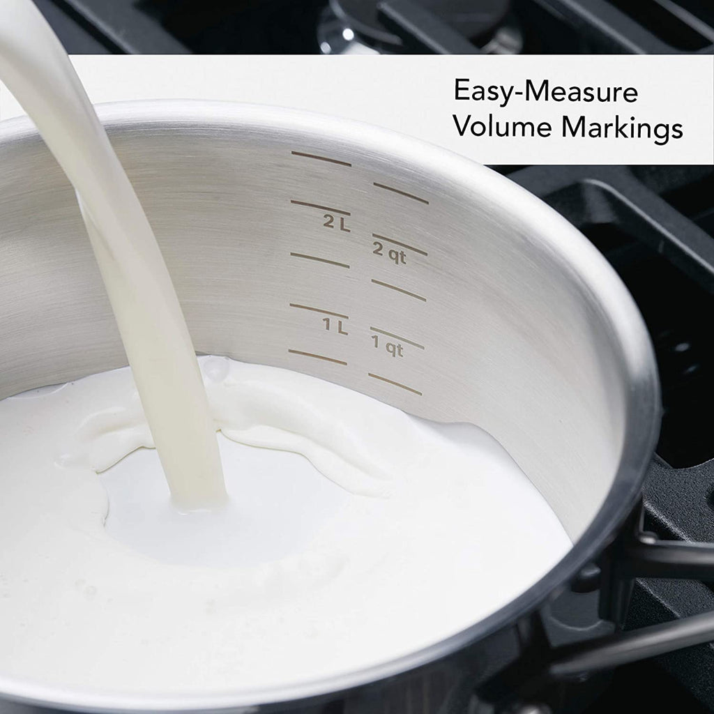 5-Ply Clad Stainless Steel Saucepan with Lid, 3 Quart F10897