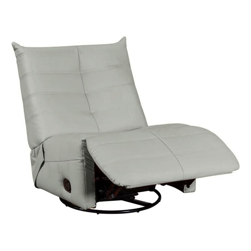 Green Faux Leather Swivel Glider Recliner Q98408