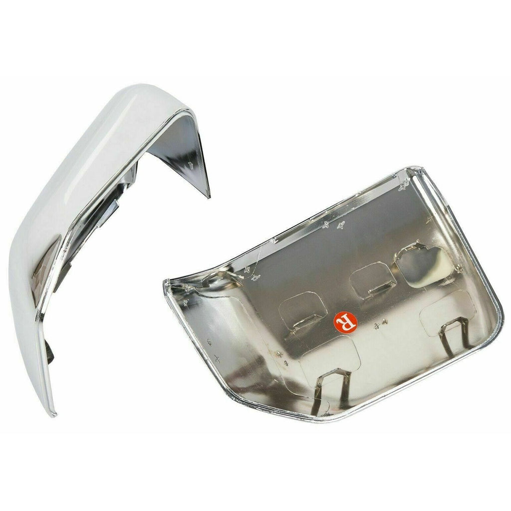 Chrome Pair Top Mirror Covers Caps Z3865