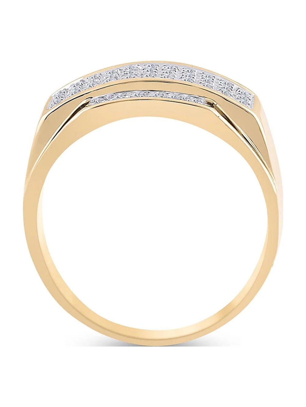 10kt Yellow Gold Mens Diamond Cluster Ring 1/3 Cttw G15344