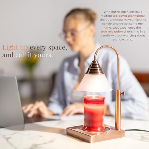 Gold Height Adjustable Candle Warmer Lamp with Timer A972