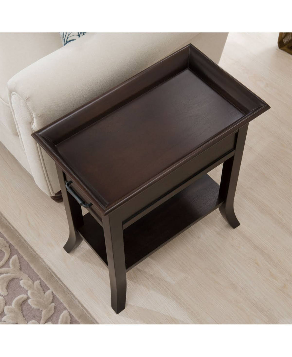 Cherry Tray Edge Chairside Table C375645
