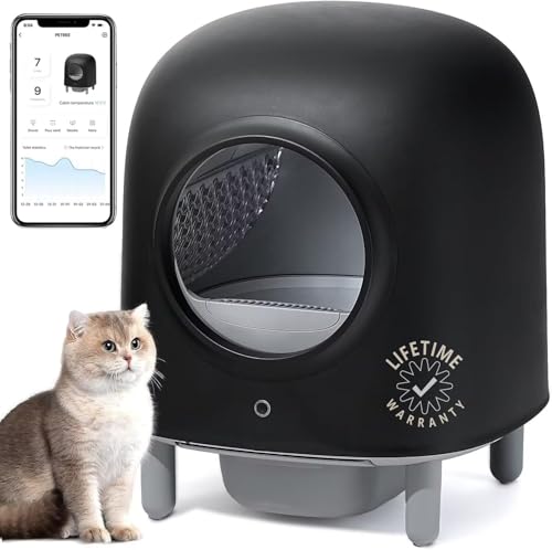 Black Automatic Self Cleaning Cat Litter Box T284522