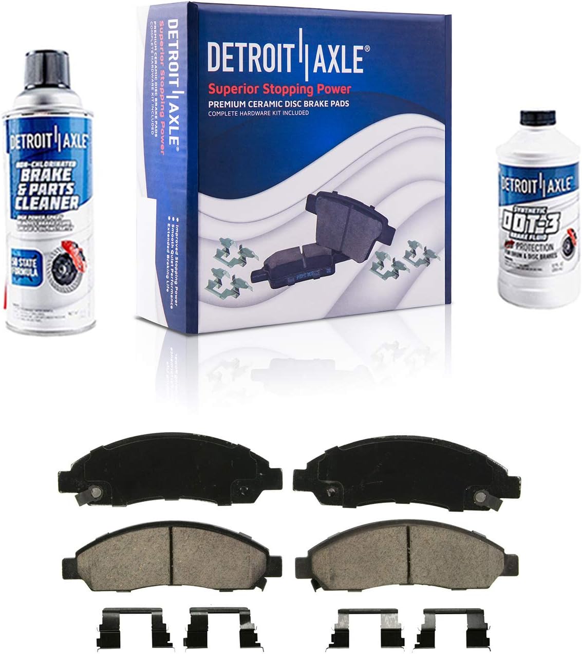 Drilled Slotted Front Brake Kit Rotors & Pads with Hardware Kit & Cleaner & Fluid X441554