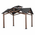 12.5 ft. x 12.5 ft. Cedar Framed Gazebo with Steel Hardtop Roof Z31985