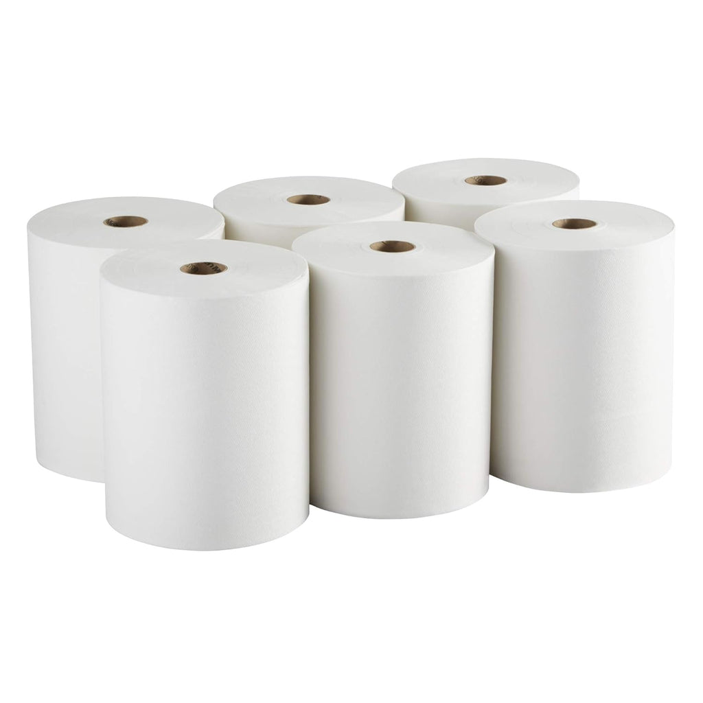 White Recycled Paper Towel Roll, 800 Feet, 6 Rolls Per Case T9693