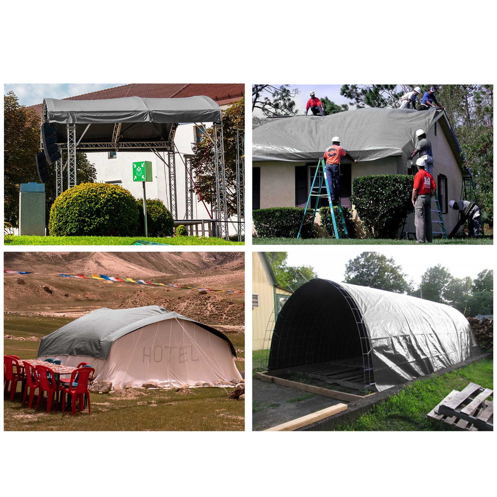 20x30ft Heavy Duty Reinforced Poly Tarp Waterproof Tarpaulin with Eyelets U96754